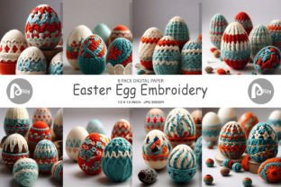 Digital Paper Easter Egg Embroidery Graphic by Artnoy · Creative Fabrica