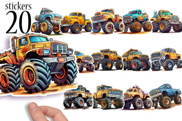 Monster Truck Sticker Sheets Printable