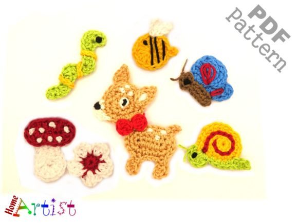 Set 04 Crochet Applique Pattern