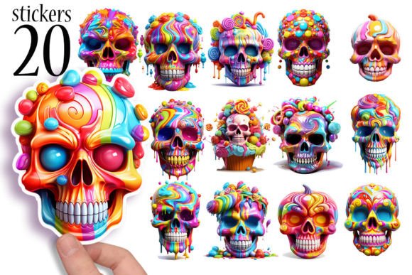 Sugar Skull Candycore Halloween Stickers