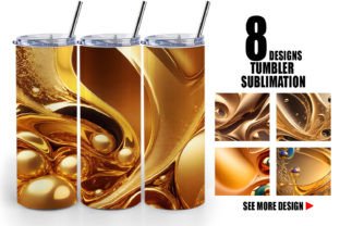 Tumbler Wave Liquid Gold Graphic by Artnoy · Creative Fabrica