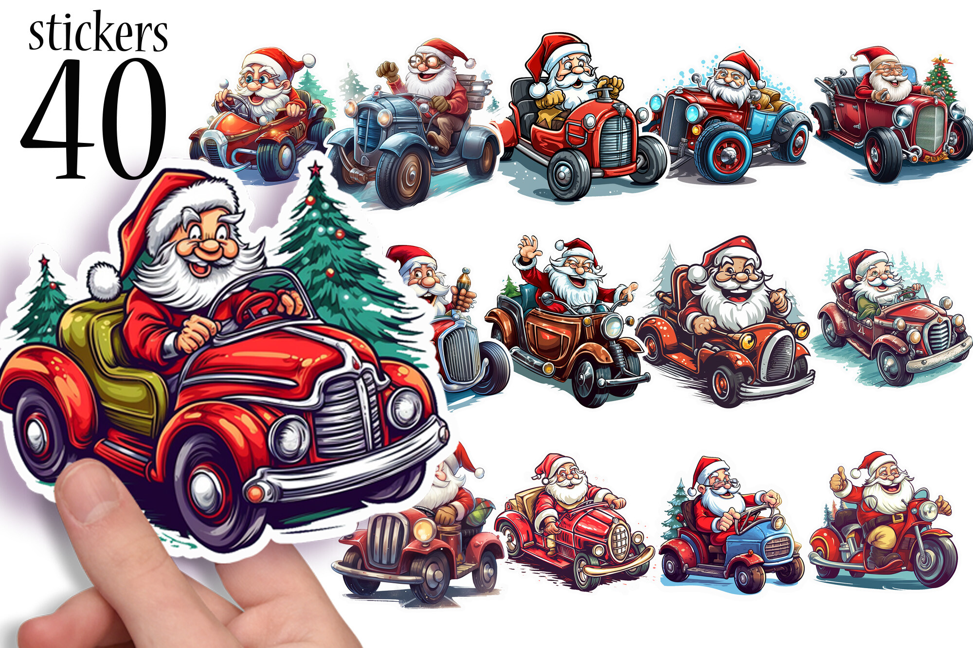 Christmas Stickers for Kids Santa Claus