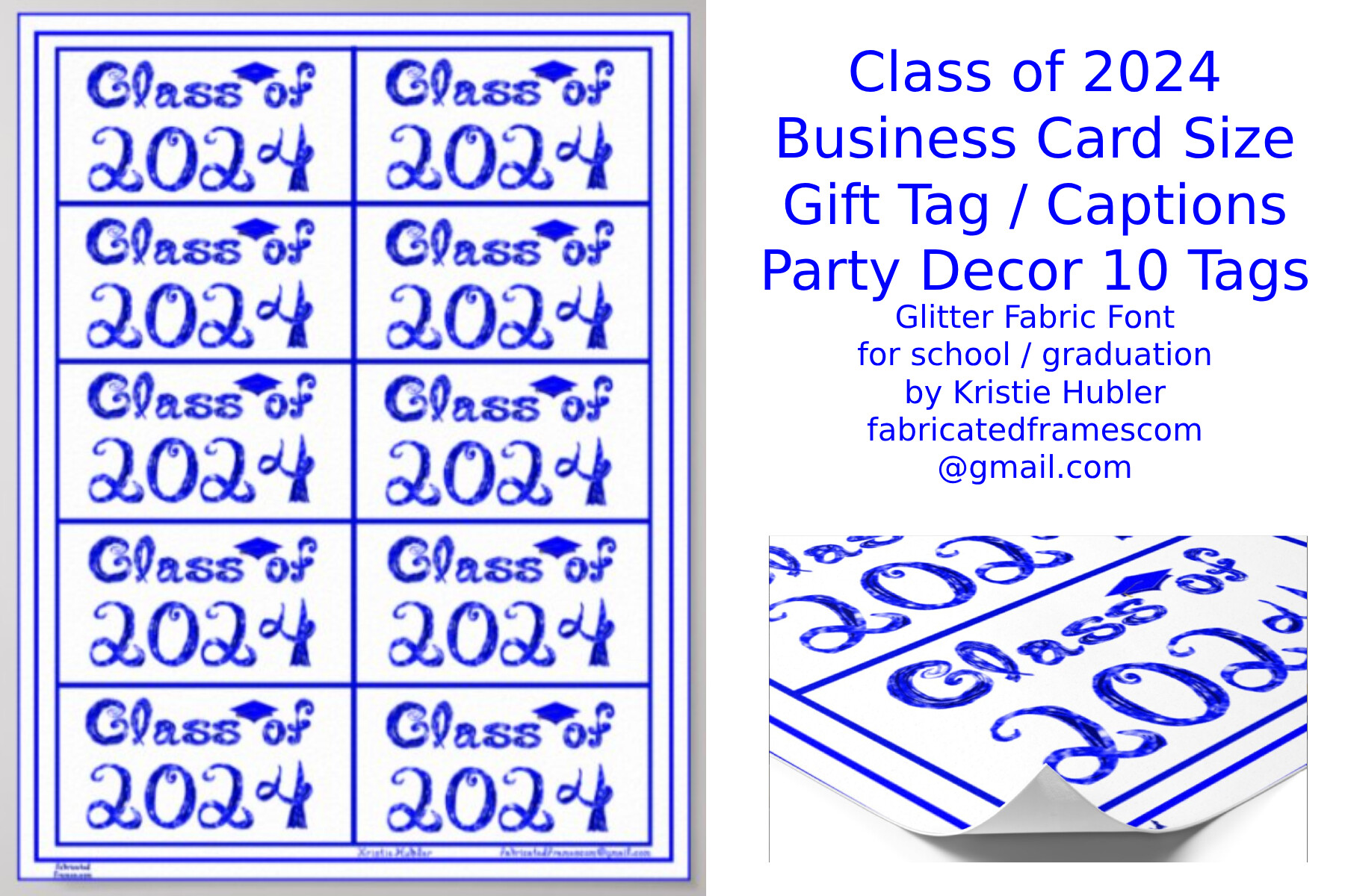 Class of 2024 Graduation Cap Blue Tags Graphic by fabricatedframescom ...