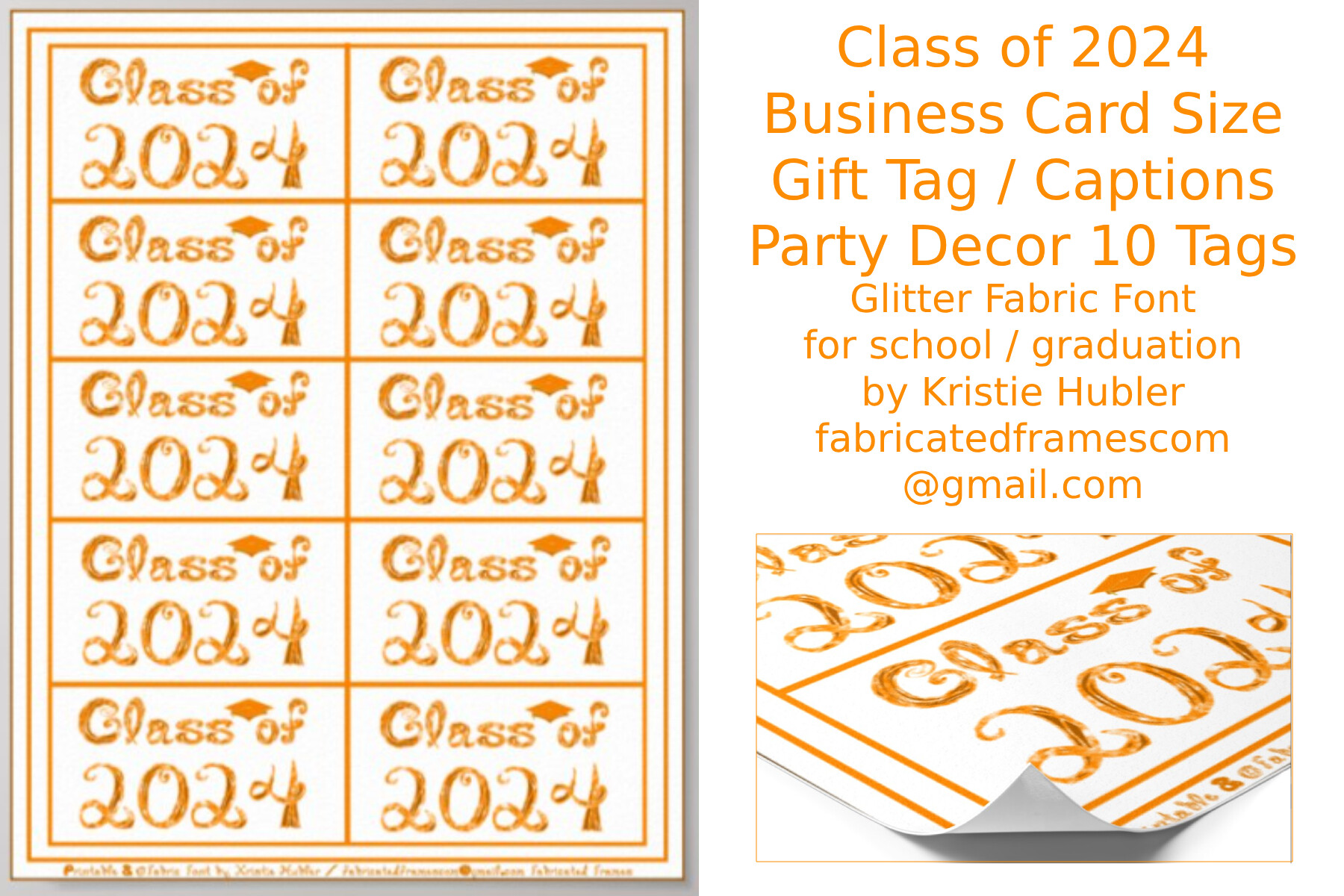 Class of 2024 Graduation Cap Orange Tags Graphic by fabricatedframescom ...