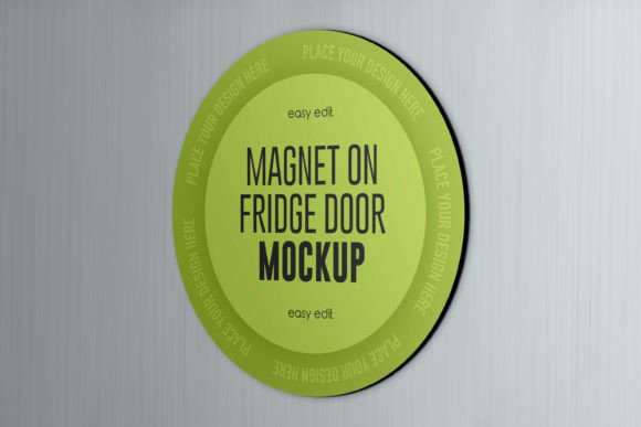 Magnet on Fridge Door Mockup Illustration Présentations de Logos Par country4k