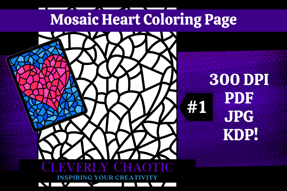Mosaic Heart Coloring Page