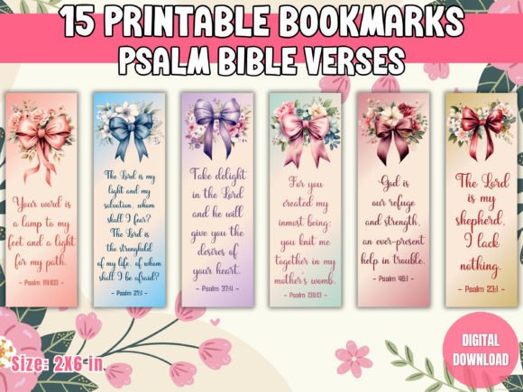Psalm Bible Verses Bookmark Set