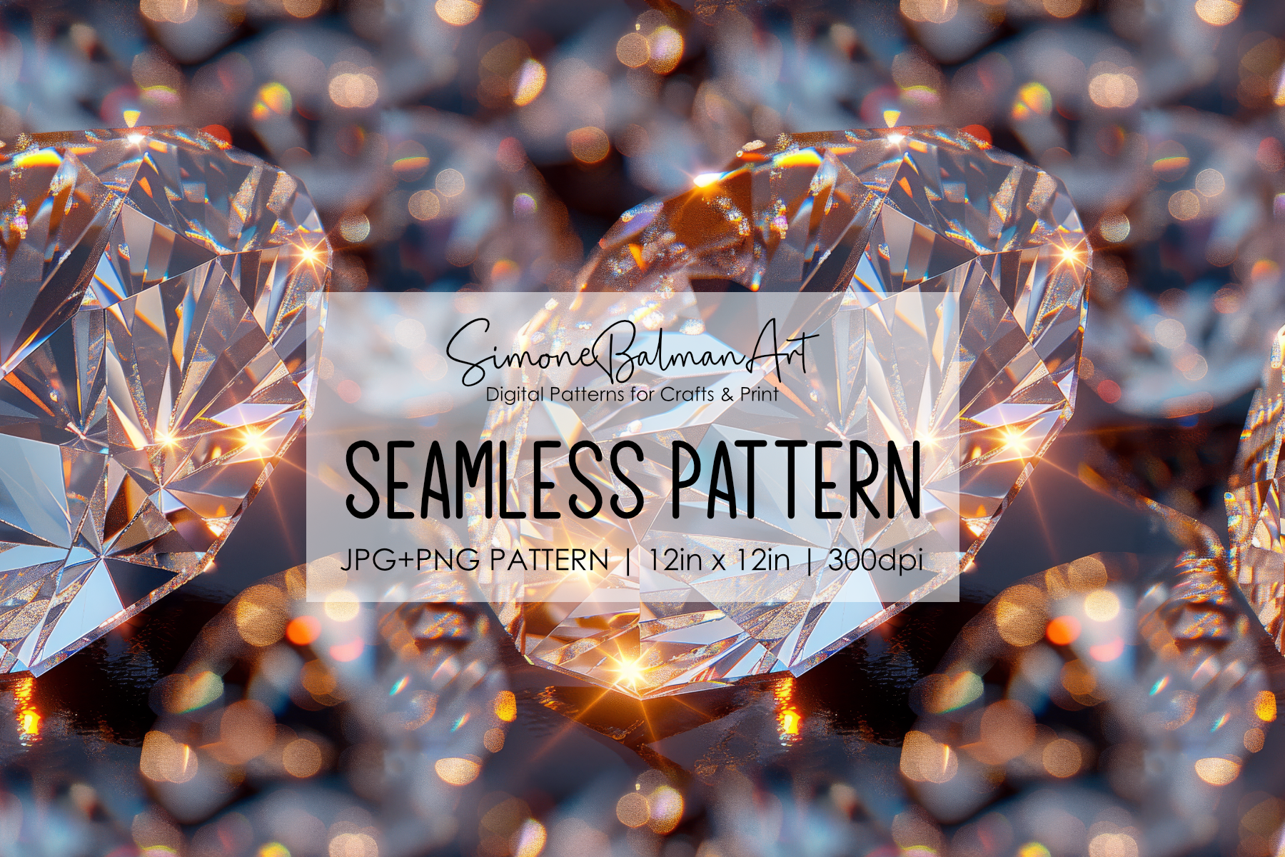 Sparkling Diamonds Seamless Pattern Graphic by Simone Balman Art ...