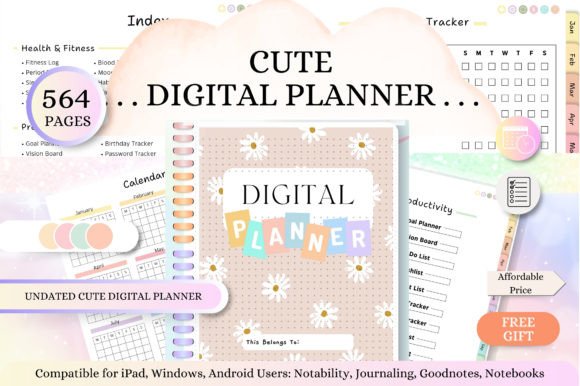Editable PLR Undated Digital Planner Graphic by Tas Creative Studio ...
