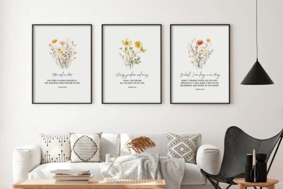 Christian Set of of 3 Bible Verse print