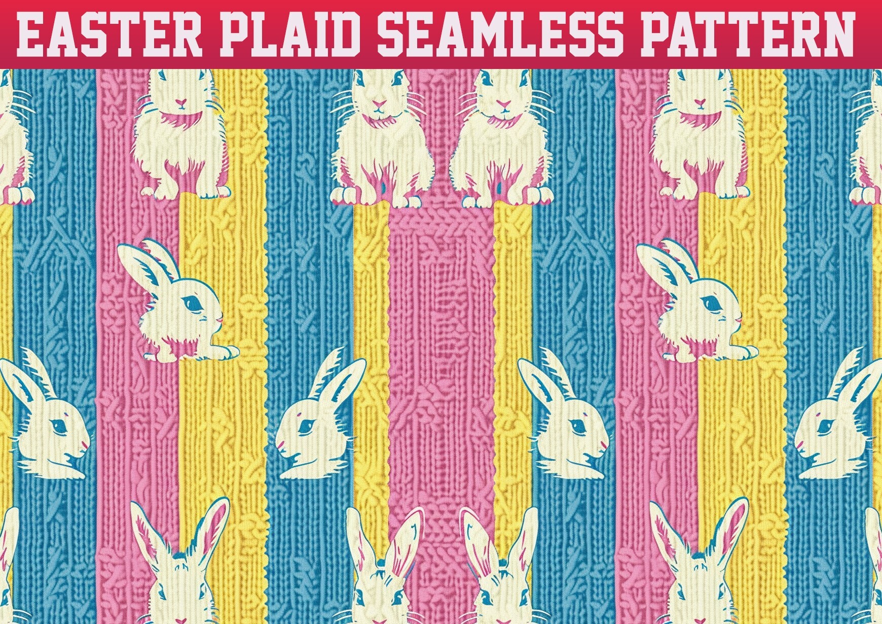 Colorful Easter Bunny Digital Paper Graphic by seasonal · Creative Fabrica