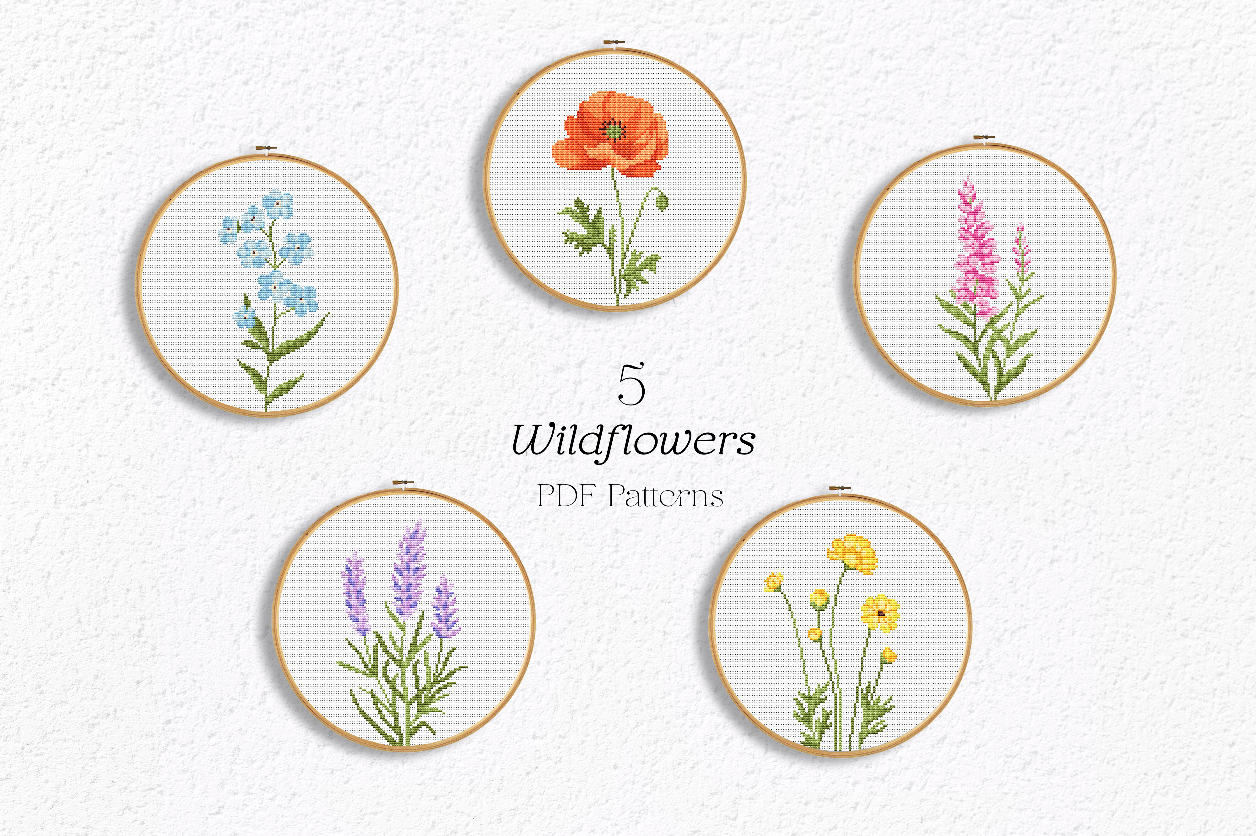 Meadow Flowers Cross Stitch Patterns PDF