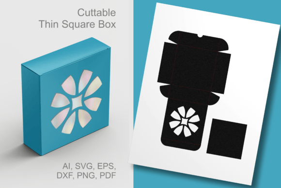1 Modern Rose Form Square Box Template Svg Designs & Graphics