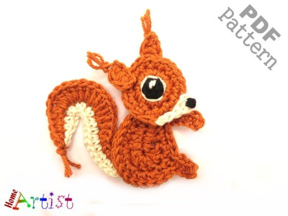 Squirrel #2 Crochet Pattern Applique Graphic Crochet Patterns By Homeartist