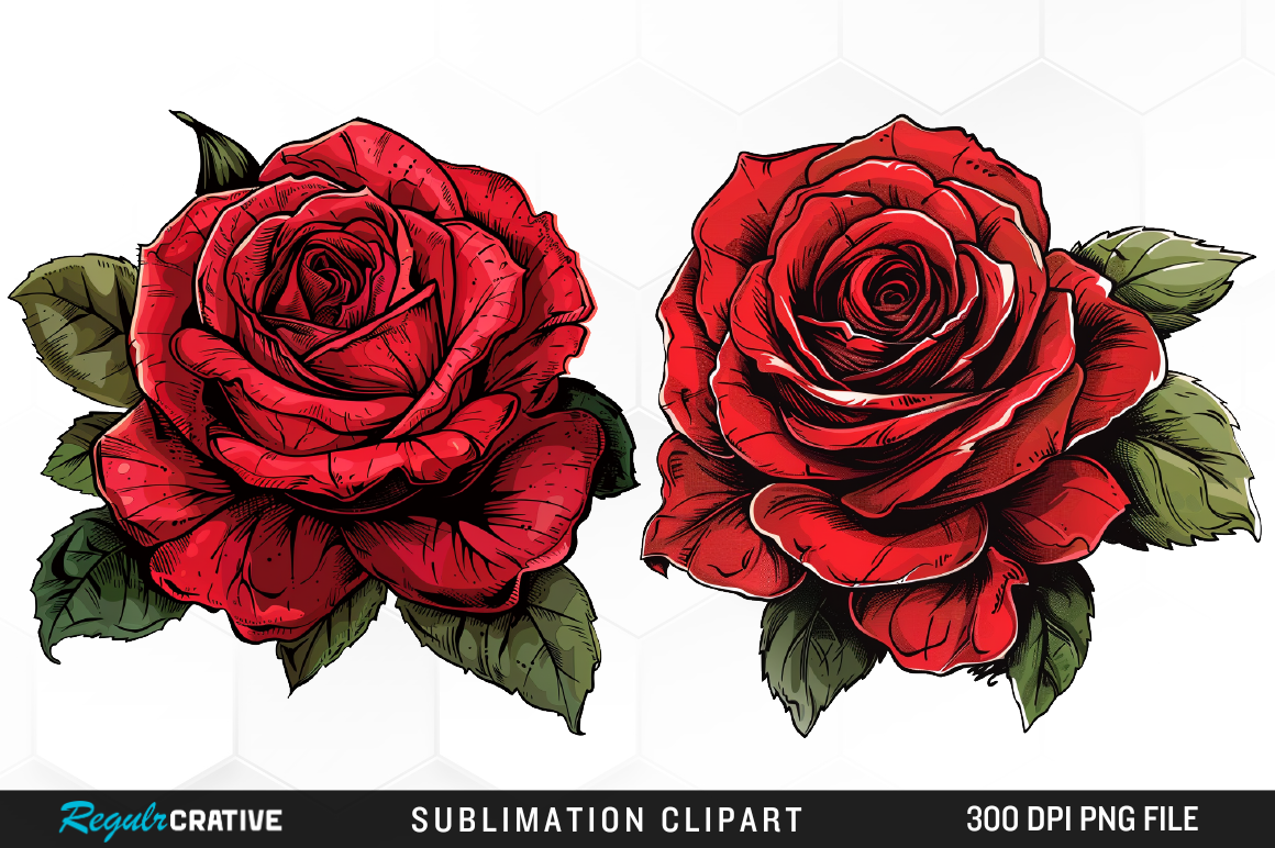 Watercolor Red Roses Clipart PNG Design Graphic by Regulrcrative ...