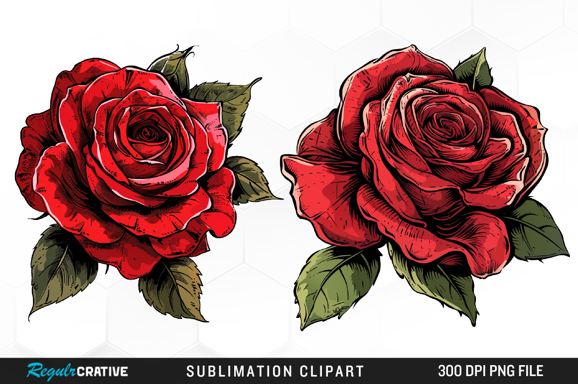 Watercolor Red Roses Clipart PNG Design Graphic by Regulrcrative ...