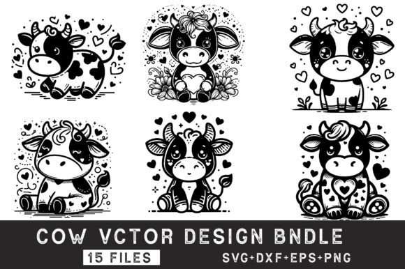 Cow Svg Bundle Graphic by BlackDogsMedia · Creative Fabrica