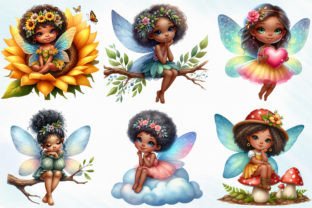 Cute Black Girls Fairy Clipart Graphic by RevolutionCraft · Creative ...