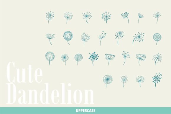 Cute Dandelion Font PNG with transparent background - Preview 1