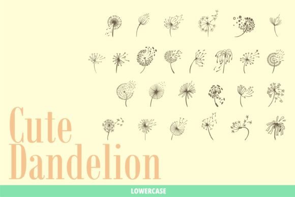 Cute Dandelion Font PNG with transparent background - Preview 2