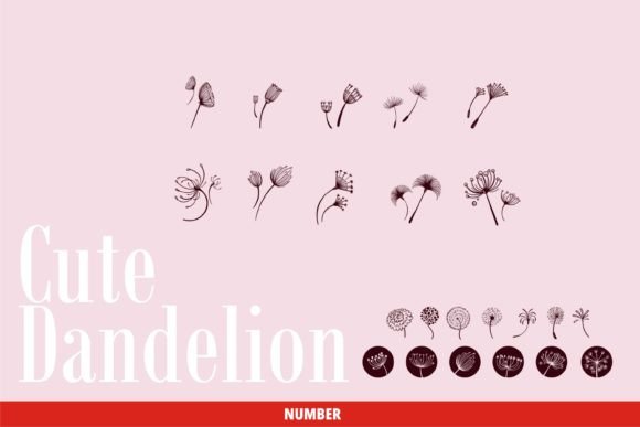 Cute Dandelion Font PNG with transparent background - Preview 3