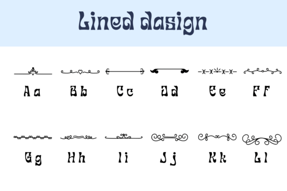Lined Dasign Font PNG with transparent background - Preview 1