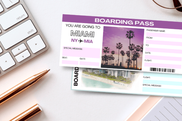 Printable MIAMI Surprise Trip Ticket