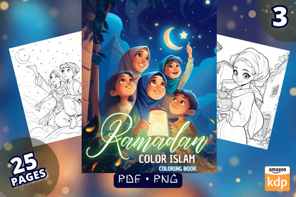 Ramadan Coloring Pages for Kids, Vol.03