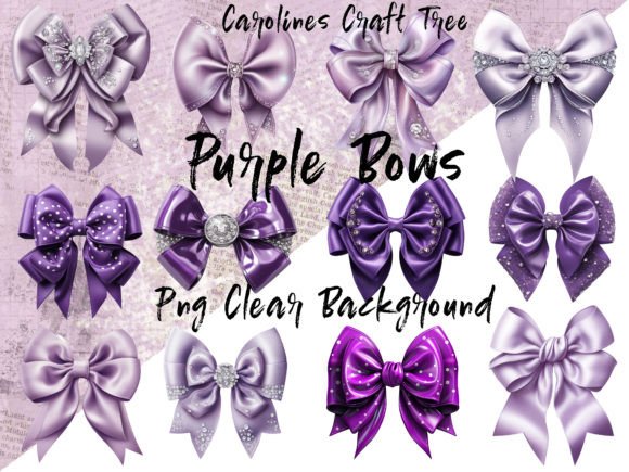 Purple Bows PNG Single Files