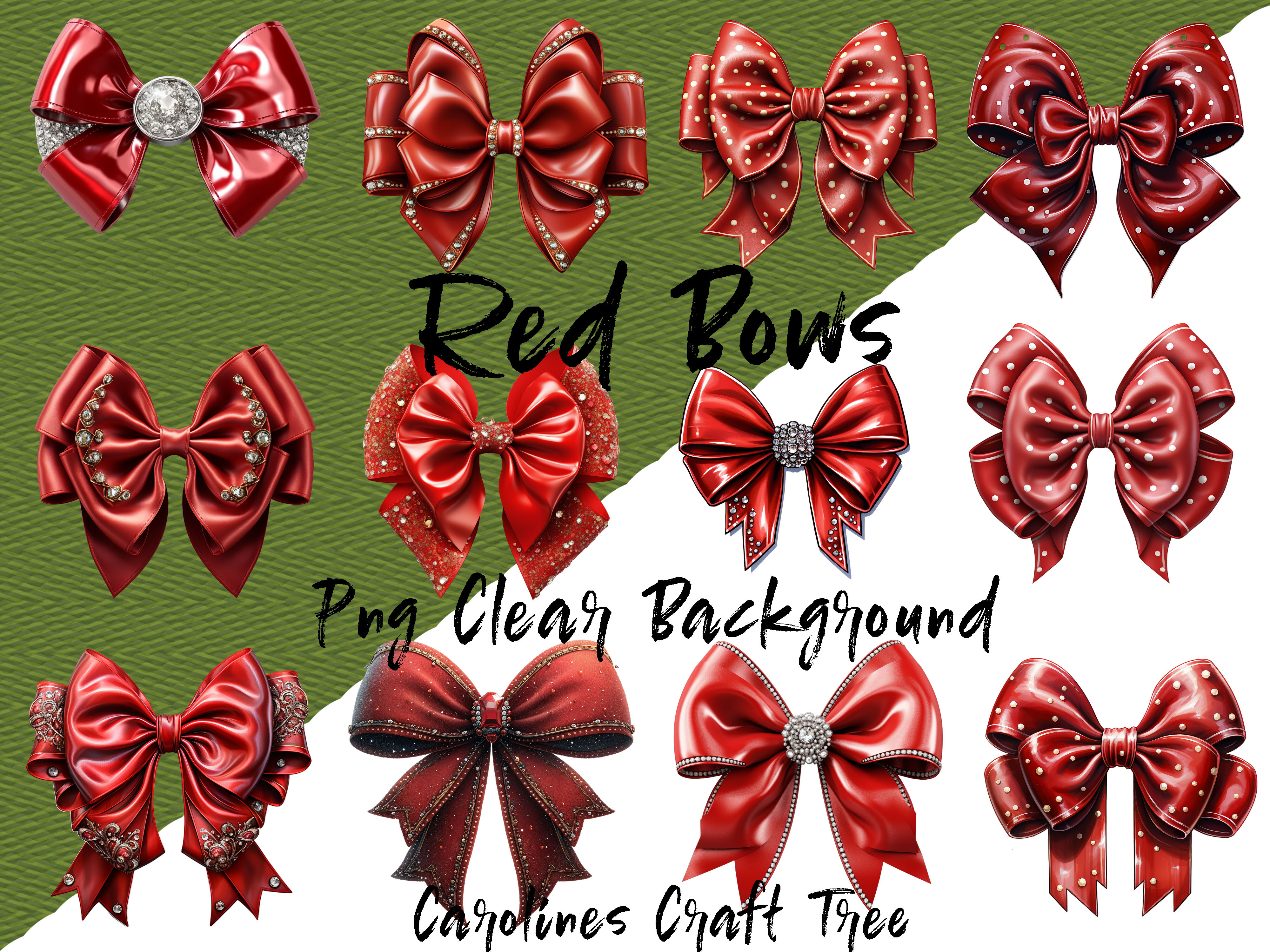 Red Bows PNG Single Files