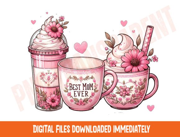 Best Mom Ever Coffee Cup Png Pink Graphics