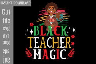 Black Teacher Magic SVG Cut File Graphic by SimaCrafts · Creative Fabrica