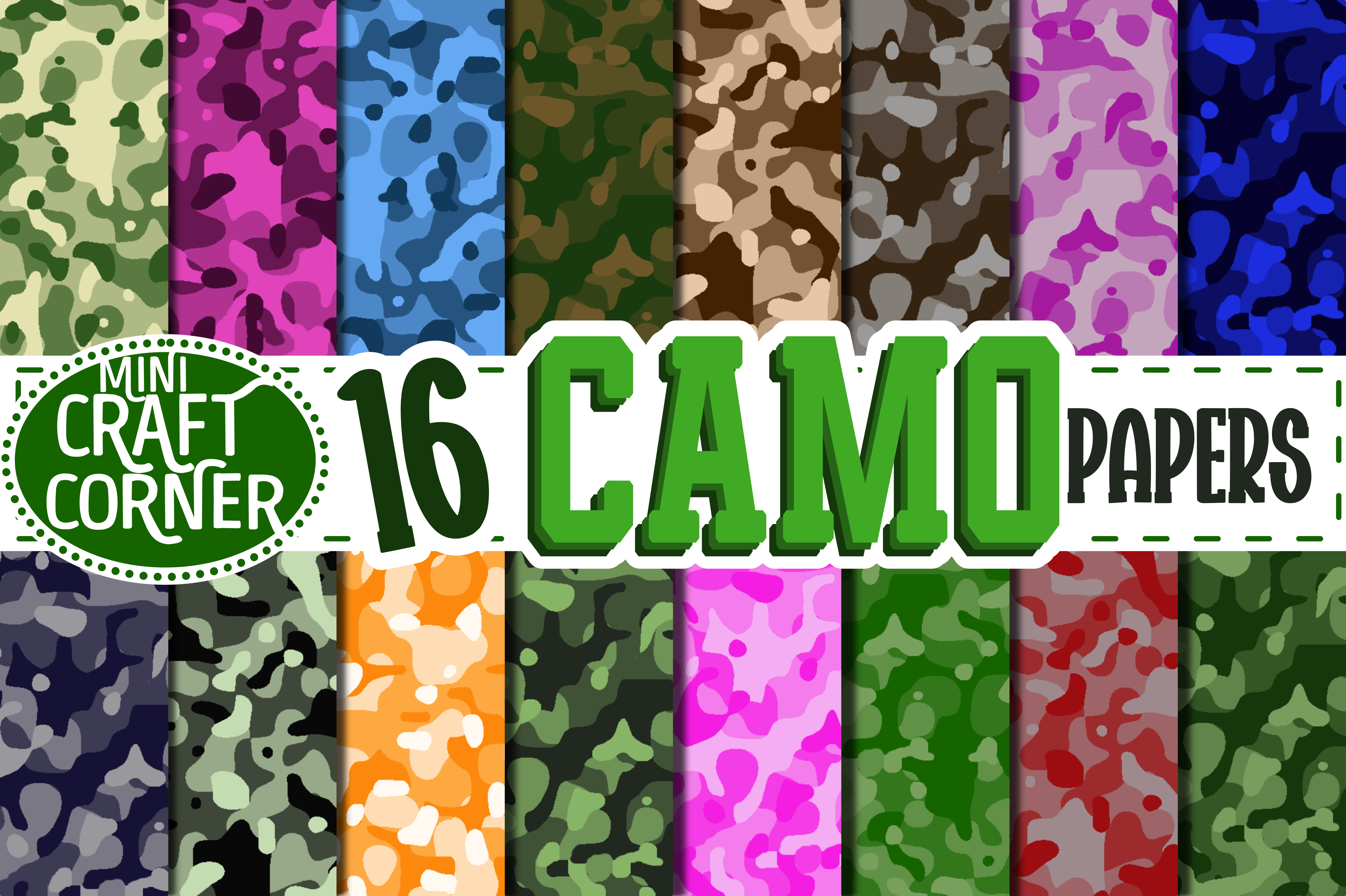 Camo Digital Paper Pack Graphic by Mini Craft Corner · Creative Fabrica