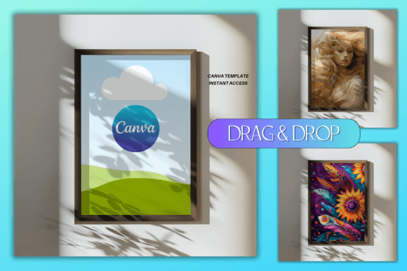Drag & Drop Frame Mockup Canva Template