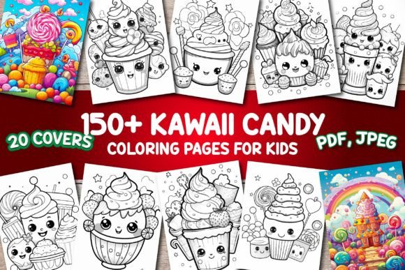 Kawaii Candy Coloring Pages