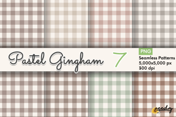 Pastel Gingham Patterns Set
