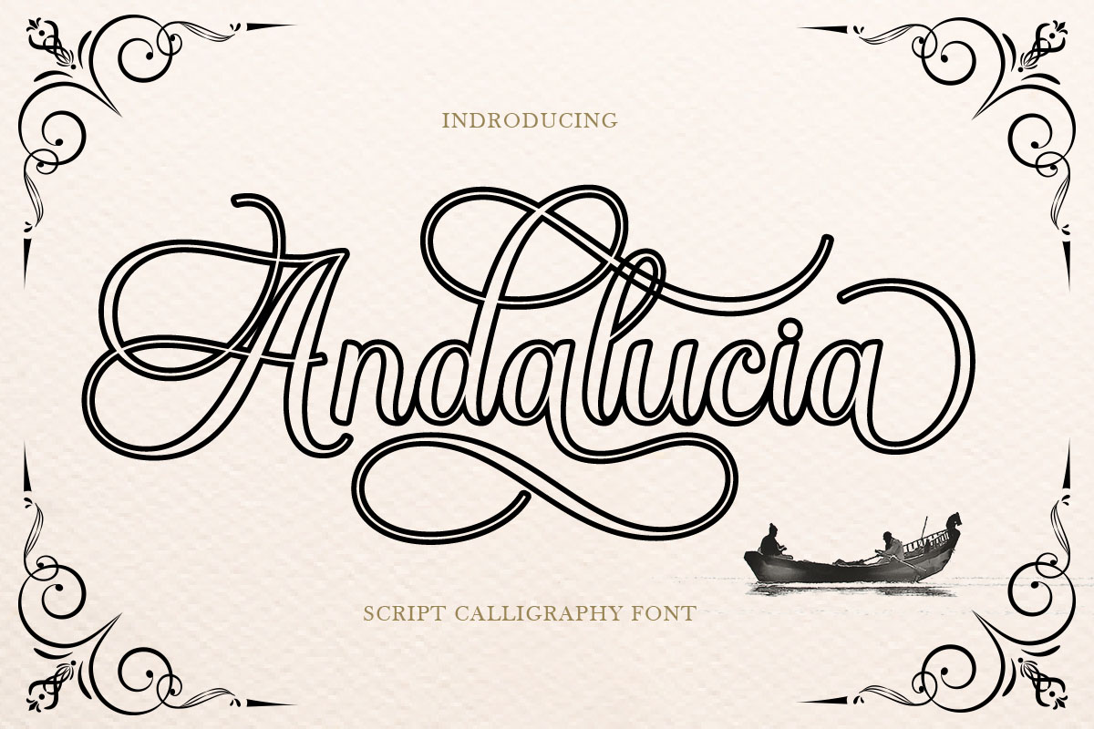 Andalucia Outline preview - light flying hollow script
