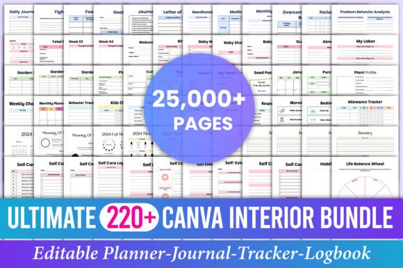 220 plus Canva Interior Bundle document template collection