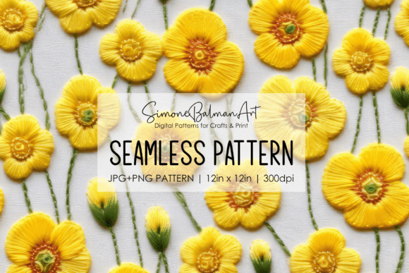 Buttercup Flowers Seamless Pattern Graphic by Simone Balman Art ...