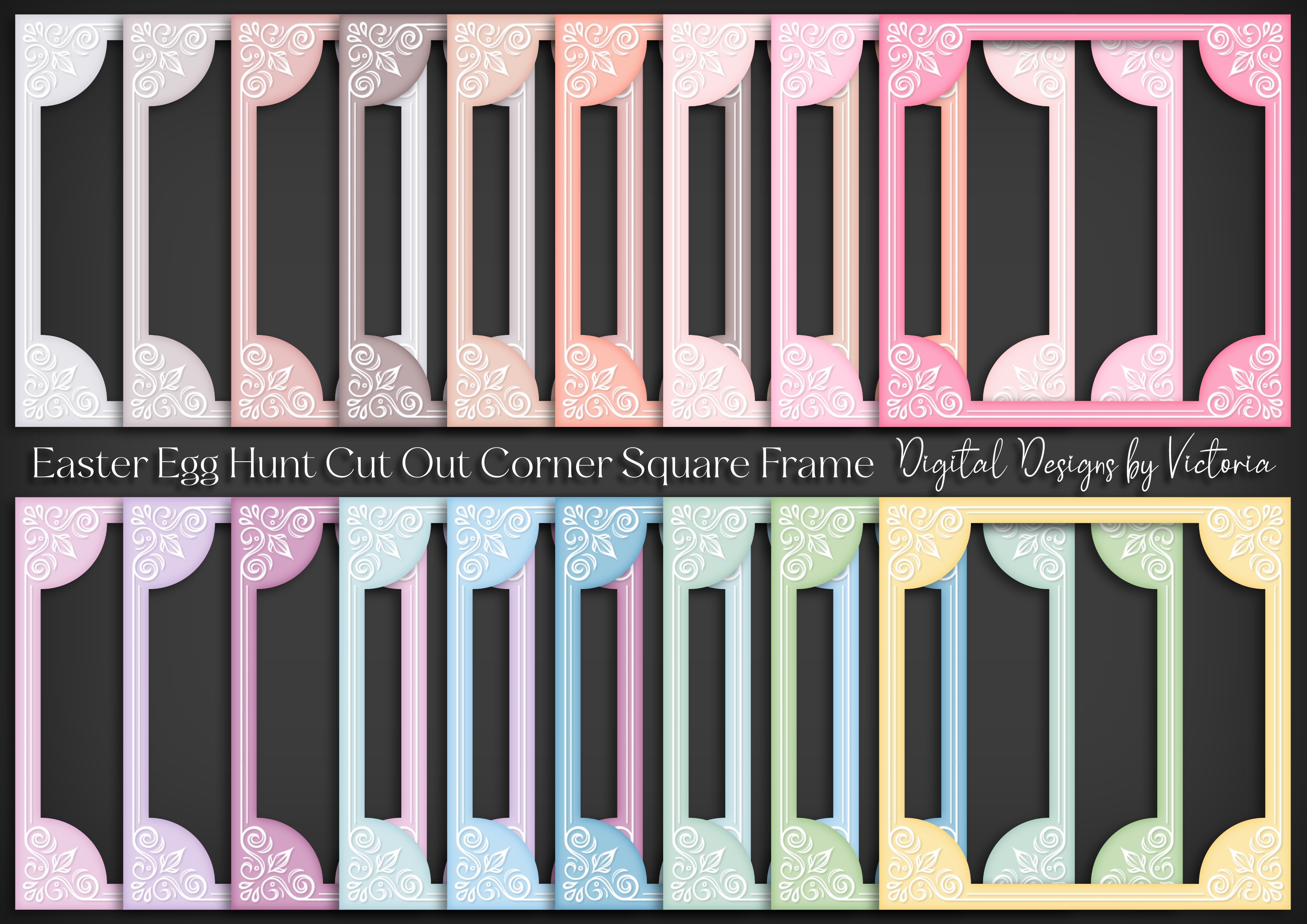 Easter Egg Hunt Cut out Corner Frame