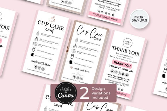 Editable Tumbler Cup Care Guide Canva