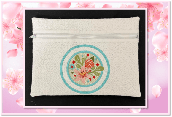 Floral Zipper Bag-in the Hoop-10 X 14