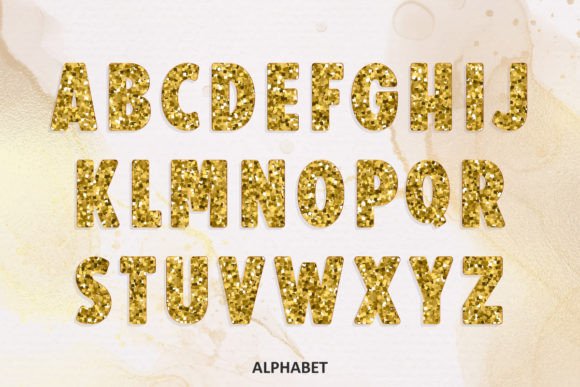 Gold Glitter Font - Preview 2