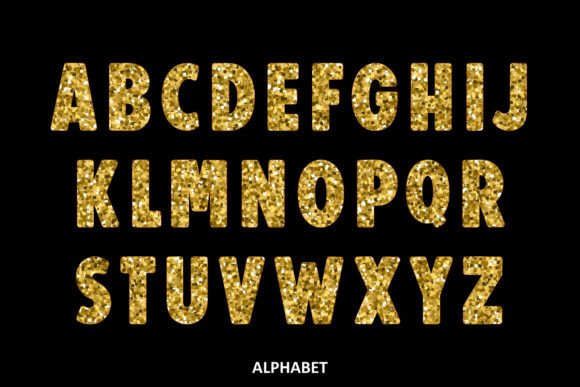 Gold Glitter Font - Preview 3
