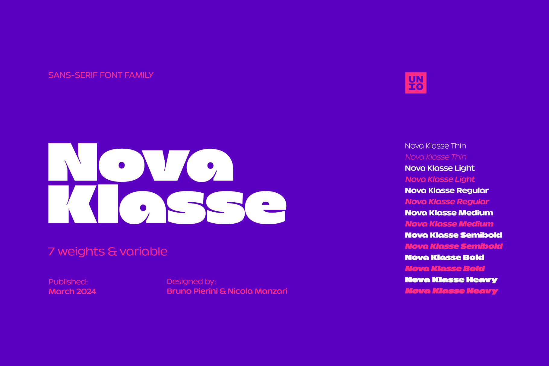 Nova Klasse font preview, round geometric sans