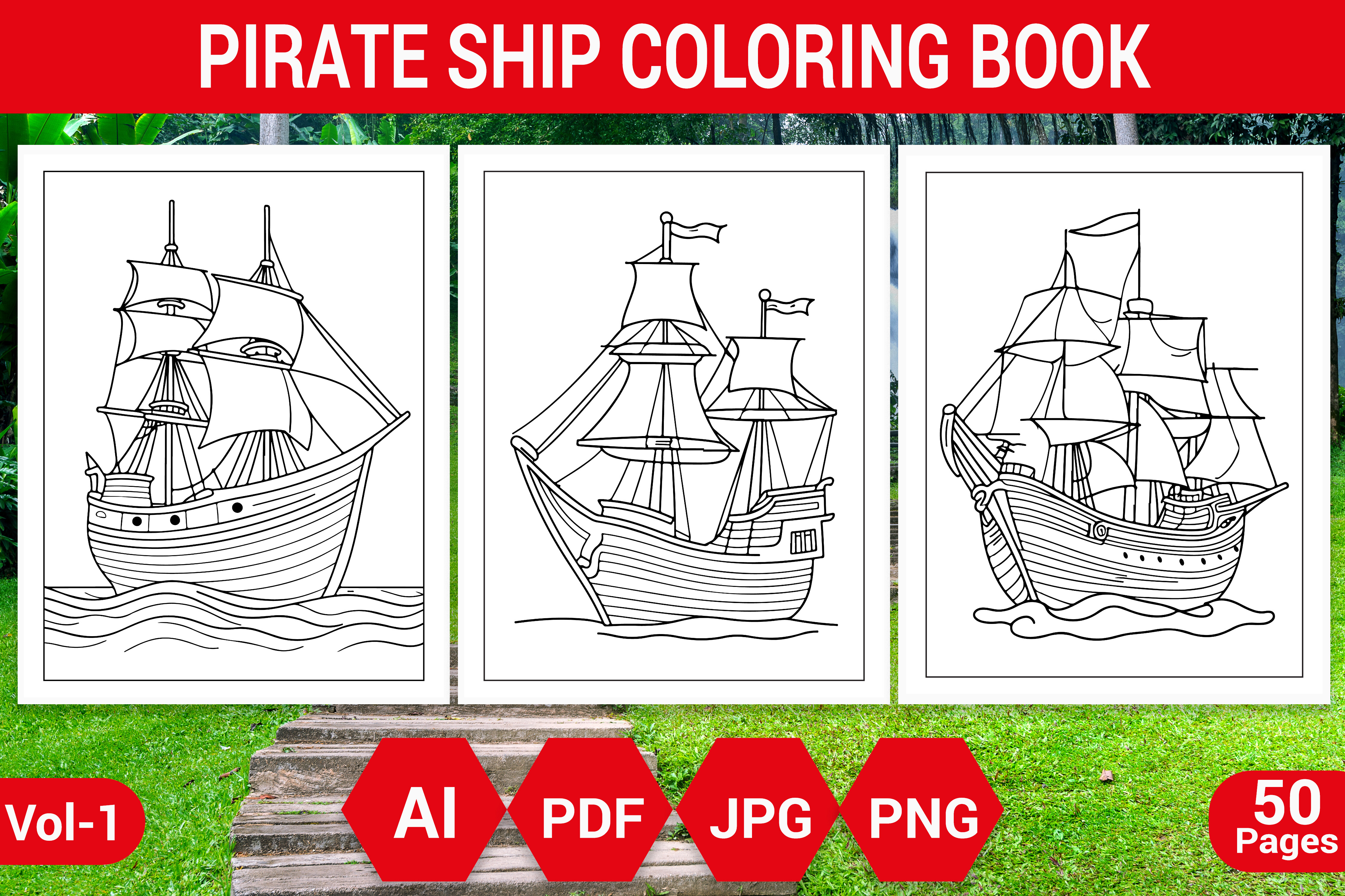 PIRATE SHIP COLORING BOOK