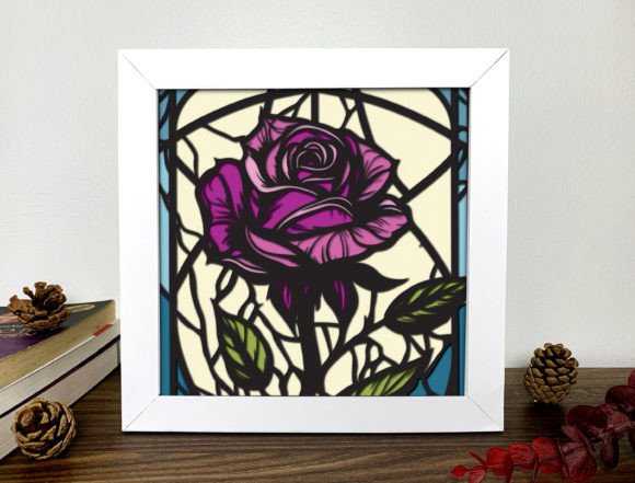 Purple Roses 3d Box Alleylightbox Graphics 1