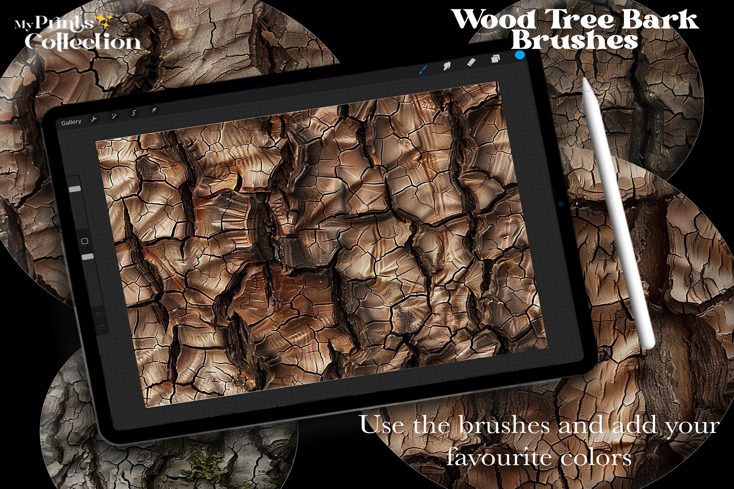 100+ Procreate Wood Tree Bark Brushes - photo 4