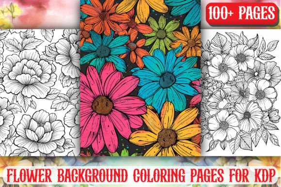 100+Flower Coloring Pages for Adults-KDP