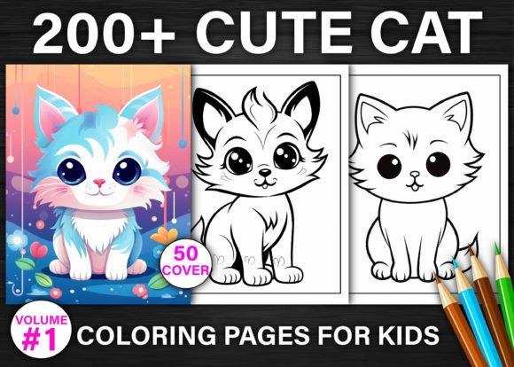 200 Cute Cat Coloring Pages for Kids